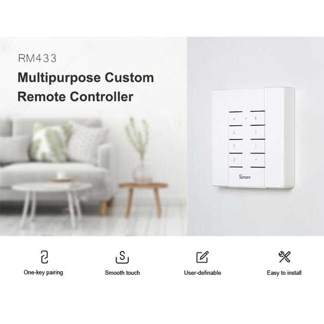 80043 SONOFF RM433-BASE-R2 - Wall Base for RM433 Remote Controller - 9