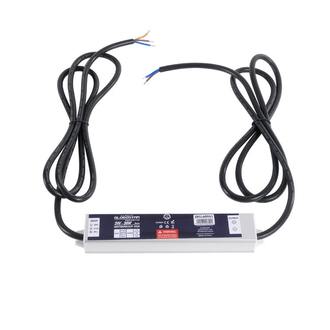 LUMISPLASH 60961 Τροφοδοτικό/Μετασχηματιστής Class II SELV 36W 1.5A DC 24V Αδιάβροχο IP68 - AC 220-240V σε DC 24V - Μ17 x Π3 x Υ2cm - 3 Χρόνια Εγγύηση - 3