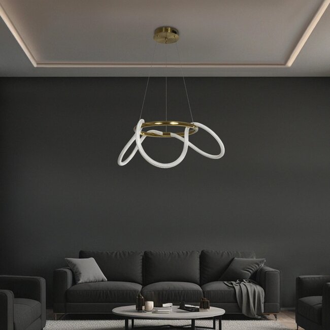 kelvo® GLOW KLV-101-0162 Κρεμαστό Φωτιστικό Οροφής LED 36W 3600lm 360° AC 220-240V IP20 Ρυθμιζόμενο Λευκό CCT με Χειριστήριο από 2700K έως 6000K Dimmable - Lumileds SMD Chip - Χρυσό Πλατίνα - Μ70 x Π70 x Υ40cm - 3 Χρόνια Εγγύηση kelvo® GLOW KLV-101-0162 Κρεμαστό Φωτιστικό Οροφής LED 36W 3600lm 360° AC 220-240V IP20 Ρυθμιζόμενο Λευκό CCT με Χειριστήριο από 2700K έως 6000K Dimmable - Lumileds SMD Chip - Χρυσό Πλατίνα - Μ70 x Π70 x Υ40cm - 3 Χρόνια Εγγύηση