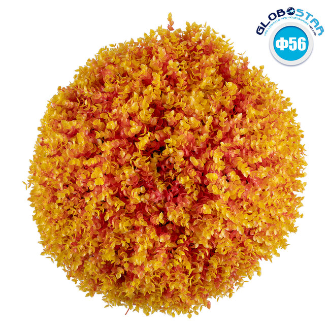 78517 Artificial - Συνθετικό Τεχνητό Διακοσμητικό Φυτό Θάμνος Πυξάρι Πορτοκαλί - Κίτρινο Φ56cm
