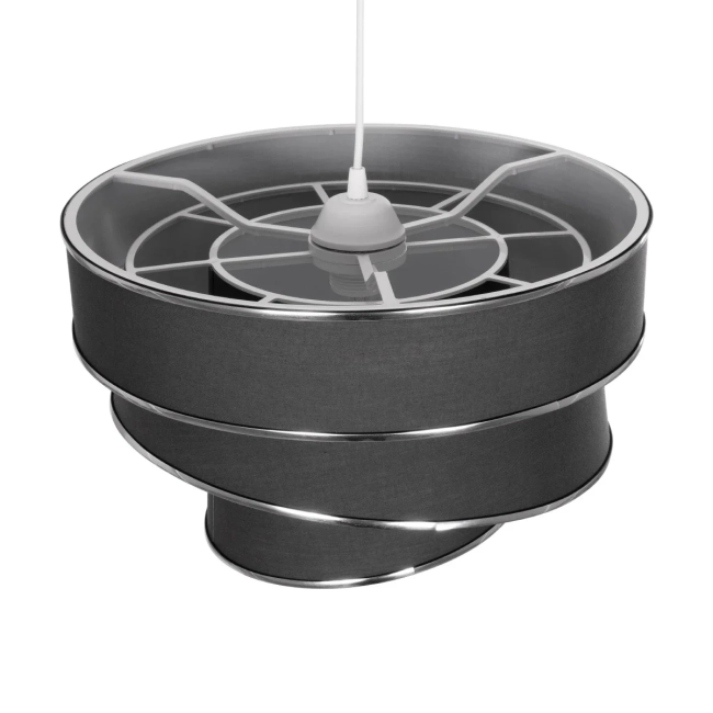 SIERA 203-0167 Μοντέρνο Κρεμαστό Φωτιστικό Οροφής με Ντουί 1 x E27 AC 220-240V IP20 - Γκρι & Ασημί - Μ38 x Π38 x Υ26cm - 6