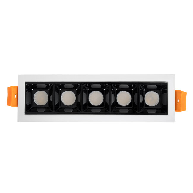 LUMINAR SUPERIOR 60319 Χωνευτό LED Spot Downlight TrimLess 10W 1350lm 36° AC 220-240V IP20 Μ14.8 x Π4.3 x Υ4.5cm - Λευκό με Μαύρο Κάτοπτρο - Θερμό Λευκό 2700K - Bridgelux High Lumen Chip Gen2 - TÜV Certified Driver - 5 Years Warranty - 6