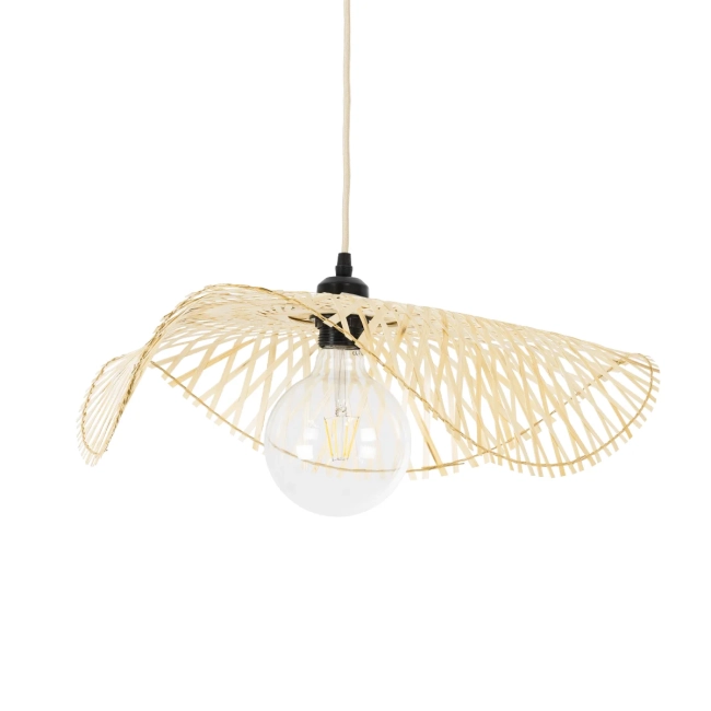  MELEMELE 01840 Boho Κρεμαστό Φωτιστικό Οροφής με Ντουί 1 x E27 AC 220-240V IP20 - Μπεζ - Μ50 x Π50 x Υ7cm - 2