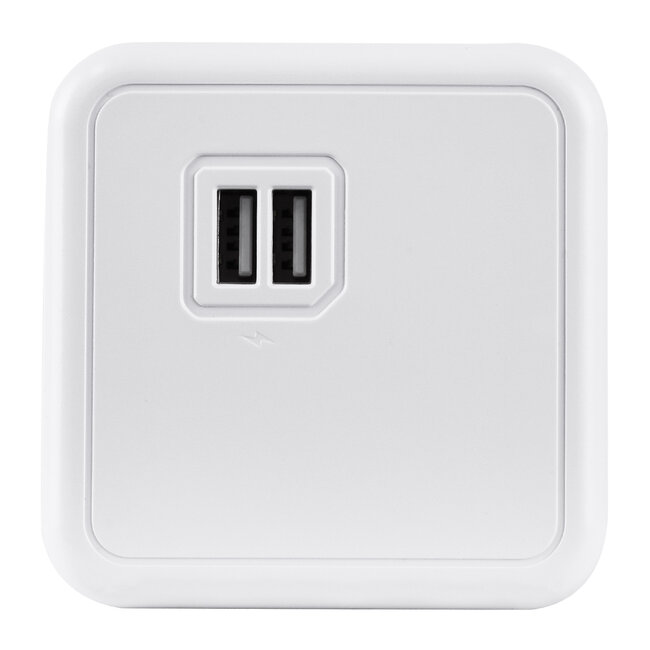 TRAVEL PowerCube PRO Certified 79639 Πολύπριζο 6 Θέσεων με 1.5m Kαλώδιο - 4 Πρίζες Ασφαλείας Childproof EU Schuko AC 220-240V & 2 Πρίζες USB Max 2.1A/DC 5V Μ7.5 x Π7.5 x Υ7.5 - Λευκό με Γκρι - Max Load 3680W/16A - 8