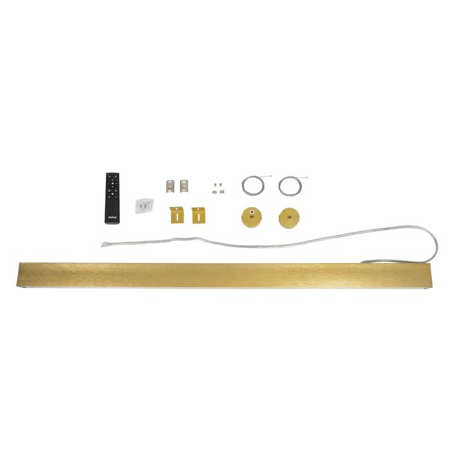 kelvo® ORION KLV-101-0364-V3 Γραμμικό Φωτιστικό Τοίχου / Απλίκα LED 72W 7200lm 120° AC 220-240V IP20 Ρυθμιζόμενο Λευκό CCT με Χειριστήριο από 2700K έως 6000K Dimmable - Lumileds SMD Chip - Χρυσό Πλατίνα - Μ120 x Π5 x Υ7cm - 3 Χρόνια Εγγύηση - 11