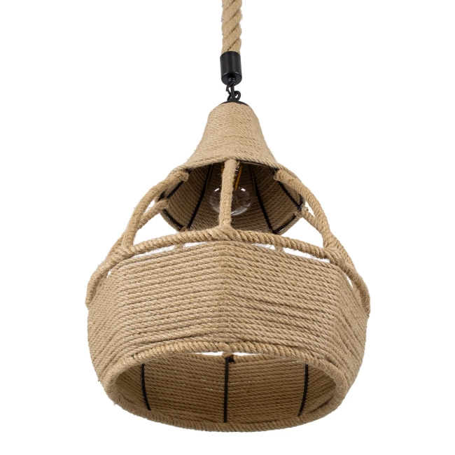  KUBRIC 01605 Boho Κρεμαστό Φωτιστικό Οροφής με Ντουί 1 x E27 AC 220-240V IP20 - Μπεζ - Μ30 x Π30 x Y40cm - 6