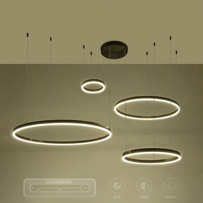 kelvo® VENOM KLV-101-0202 Κρεμαστό Φωτιστικό Οροφής LED 150W 15000lm 120° AC 220-240V IP20 Ρυθμιζόμενο Λευκό CCT με Χειριστήριο από 2700K έως 6000K Dimmable - Lumileds SMD Chip - Μαύρο Ματ - Μ150 x Π90 x Υ60cm - 3 Χρόνια Εγγύηση - 13