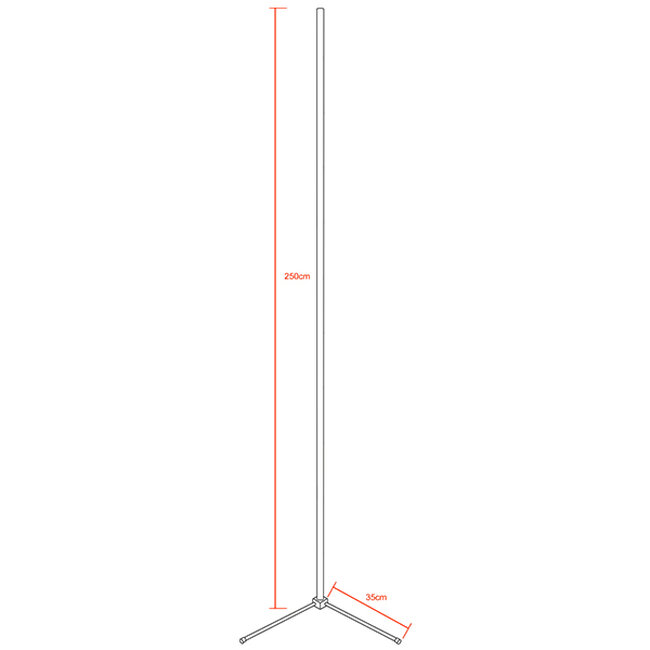 Μοντέρνο Minimal Επιδαπέδιο Μαύρο Φωτιστικό 250cm LED 50 Watt με Ασύρματο Χειριστήριο Αφής 2.4G RF & Dimmer RGBW+WW Πολύχρωμο - Ψυχρό - Ημέρας - Θερμό  ALIEN Design GLOBO-250-9