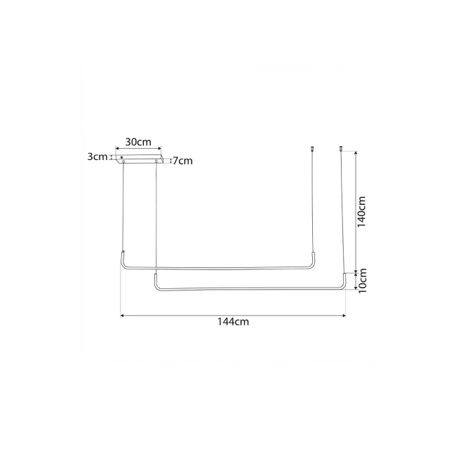 kelvoLINARIA KLV-101-0260 Κρεμαστό Φωτιστικό Οροφής LED 72W 7200lm 180° AC 220-240V IP20 Ρυθμιζόμενο Λευκό CCT με Χειριστήριο από 2700K έως 6000K Dimmable - Lumileds SMD Chip - Σατινέ Χρυσό Βούρτσας - Μ144 x Π4 x Υ20cm - 3 Χρόνια Εγγύηση - 8