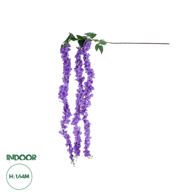 Artificial Garden PURPLE WISTERIA FLOWER BRANCH 21517 Τεχνητό Διακοσμητικό κλαδί Βιστέρια Μωβ Φ45 x Υ120cm