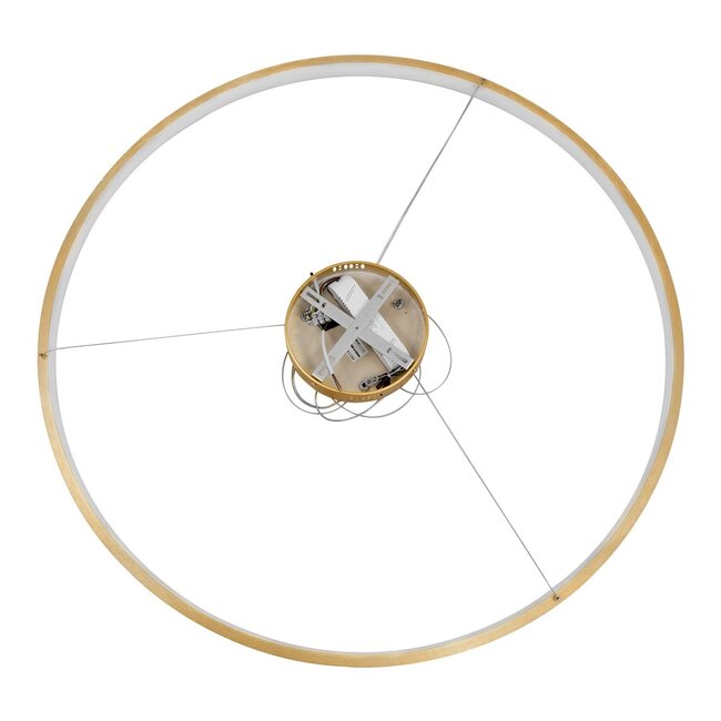kelvo® NEMESIS KLV-101-0216 Κρεμαστό Φωτιστικό Οροφής LED 75W 7500lm 180° AC 220-240V IP20 Ρυθμιζόμενο Λευκό CCT με Χειριστήριο από 2700K έως 6000K Dimmable - Lumileds SMD Chip - Χρυσό Πλατίνα - Μ100 x Π100 x Υ4cm - 3 Χρόνια Εγγύηση - 8