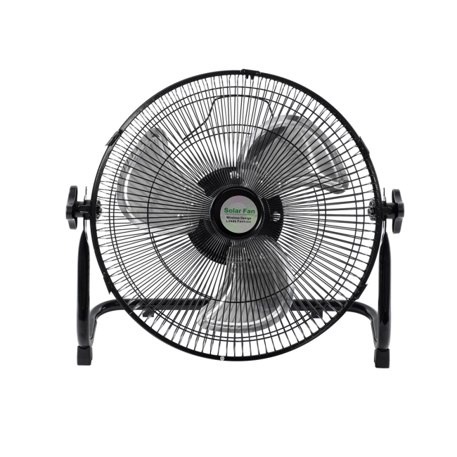 SOLARO-FAN 85352 Solar Fan Αυτόνομος Ηλιακός Επιδαπέδιος Ανεμιστήρας 25W 2 Λειτουργιών Ρεύματος με AC 220-240V ή με Φωτοβολταϊκό Panel 9V 12W & Επαναφορτιζόμενη Μπαταρία Li-ion 7.4V 4400mAh - 12 Ταχύτητες - Ενσωματωμένο USB 2.0 Charger Συσκευών - IP20 - Μ42 x Π20 x Υ35cm - Μαύρο & Ασημί - 2 Years Wa - 4