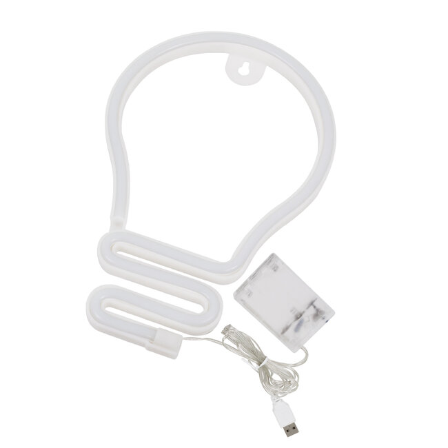 78576 Φωτιστικό Ταμπέλα Φωτεινή Επιγραφή NEON LED Σήμανσης LAMP 5W με Καλώδιο Τροφοδοσίας USB - Μπαταρίας 3xAAA (Δεν Περιλαμβάνονται) - Ψυχρό Λευκό 6000K - 4