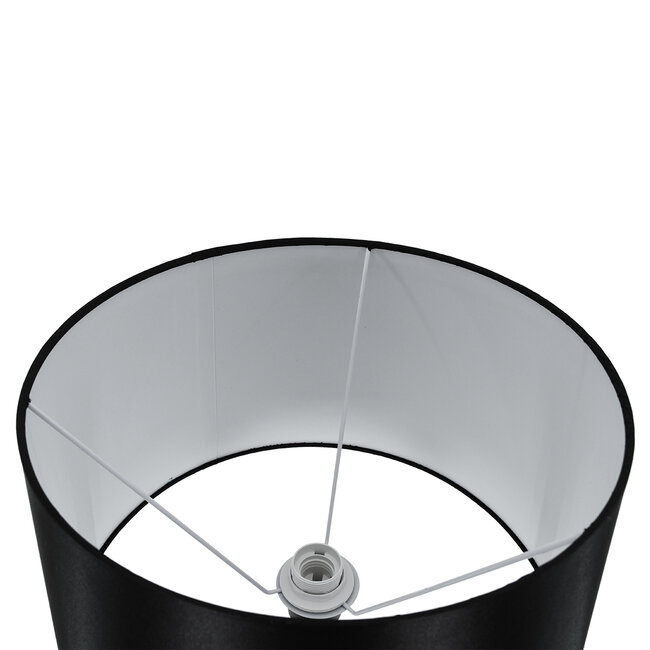CEDAR 00827 Μοντέρνο Φωτιστικό Δαπέδου Μονόφωτο Μεταλλικό Μαύρο με Καπέλο και Ξύλινη Λεπτομέρεια Φ40 x Υ148cm - 5