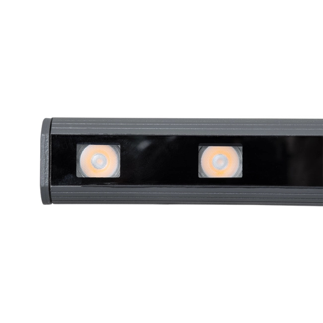 WASHERPANDA 90579 Μπάρα Φωτισμού Wall Washer LED 18W 1980lm 15° DC 24V Αδιάβροχο IP67 Θερμό Λευκό 2700K Dimmable - Bridgelux SMD Chip - Γκρι Ανθρακί - Μ100 x Π4 x Υ3.5cm - 3 Χρόνια Εγγύηση - 8