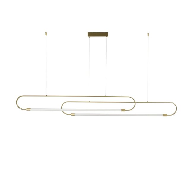 kelvo® GLOW KLV-101-0178 Κρεμαστό Φωτιστικό Οροφής LED 28W 2800lm 360° AC 220-240V IP20 Ρυθμιζόμενο Λευκό CCT με Χειριστήριο από 2700K έως 6000K Dimmable - Lumileds SMD Chip - Χρυσό Πλατίνα - Μ167 x Π7 x Υ24cm - 3 Χρόνια Εγγύηση - 6