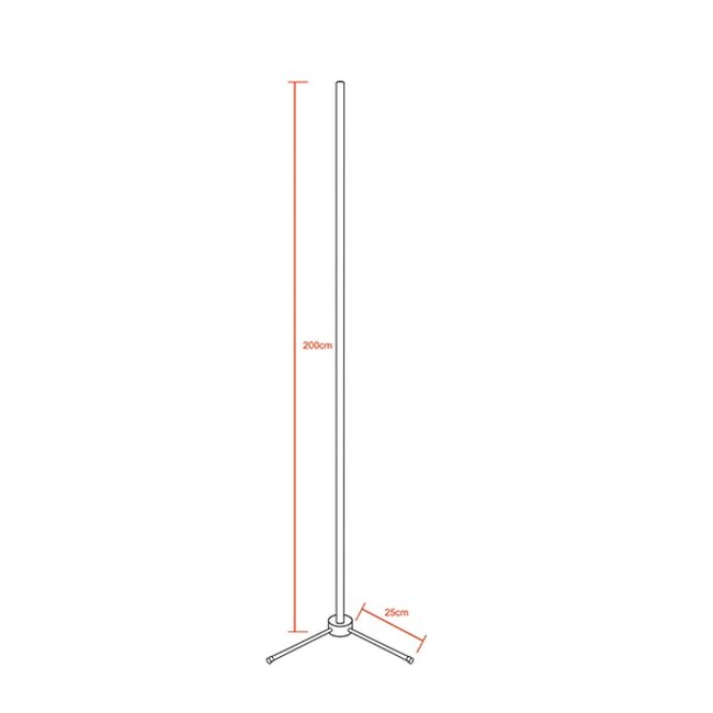 Μοντέρνο Minimal Επιδαπέδιο Μαύρο Φωτιστικό 200cm LED 40 Watt με Ασύρματο Χειριστήριο 2.4G RF,  Λειτουργία μέσω WiFi APP & Dimmer RGBW+WW Πολύχρωμο - Ψυχρό - Ημέρας - Θερμό GloboStar ALIEN Design GLOBO-200-12