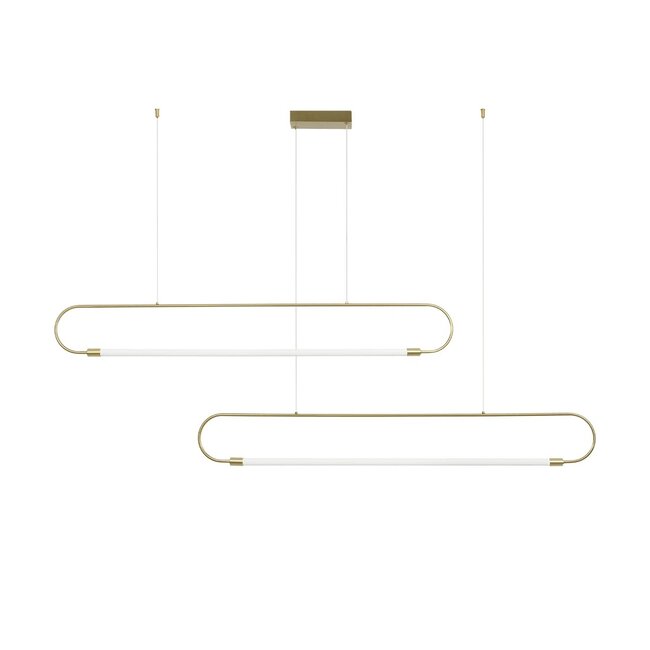 kelvo® GLOW KLV-101-0178 Κρεμαστό Φωτιστικό Οροφής LED 28W 2800lm 360° AC 220-240V IP20 Ρυθμιζόμενο Λευκό CCT με Χειριστήριο από 2700K έως 6000K Dimmable - Lumileds SMD Chip - Χρυσό Πλατίνα - Μ167 x Π7 x Υ24cm - 3 Χρόνια Εγγύηση - 8