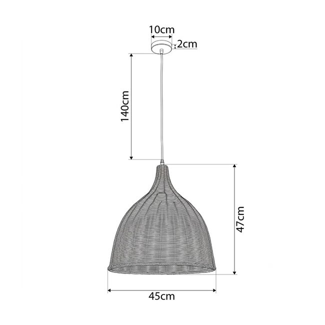 kelvo® BAHAMAS KLV-102-0002 Κρεμαστό Φωτιστικό Οροφής για Λάμπα με Ντουί E27 AC 220-240V IP20 - Μπεζ - Μ45 x Π45 x Υ47cm - 5