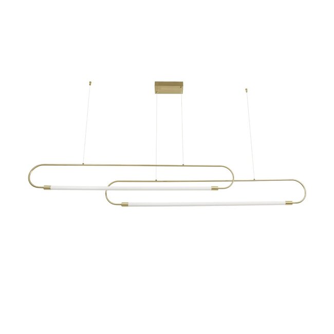kelvo® GLOW KLV-101-0178 Κρεμαστό Φωτιστικό Οροφής LED 28W 2800lm 360° AC 220-240V IP20 Ρυθμιζόμενο Λευκό CCT με Χειριστήριο από 2700K έως 6000K Dimmable - Lumileds SMD Chip - Χρυσό Πλατίνα - Μ167 x Π7 x Υ24cm - 3 Χρόνια Εγγύηση - 5