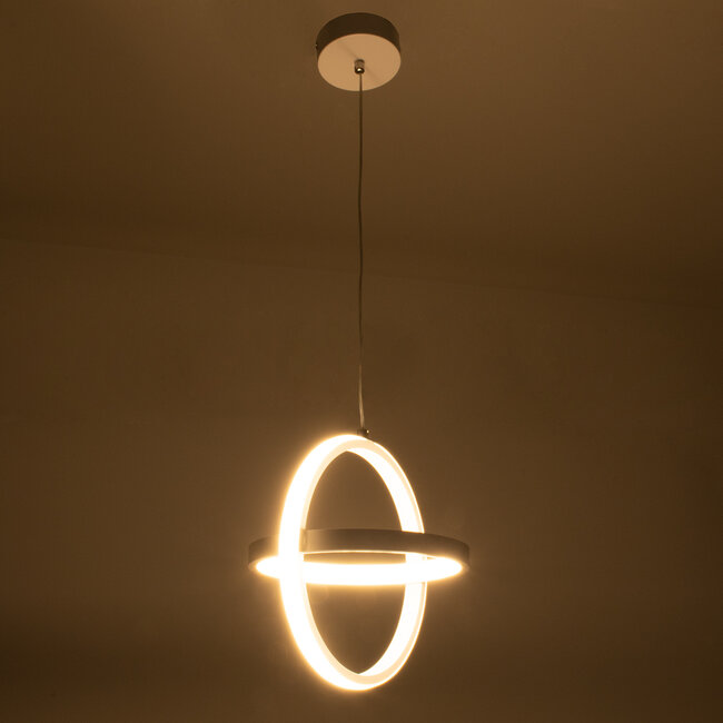 ALICE 61056 Κρεμαστό Φωτιστικό Οροφής Design LED CCT 20W 2400lm 300° AC 220-240V - Εναλλαγή Φωτισμού μέσω Διακόπτη On/Off All In One Ψυχρό 6000k+Φυσικό 4500k+Θερμό 2700k Μ25 x Π22 x Υ25cm - Λευκό - 8