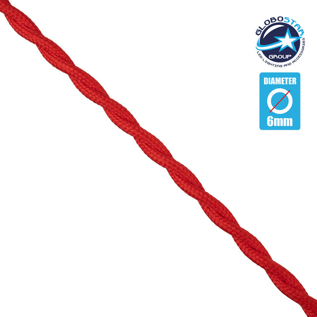 77621 Πλεκτό Υφασμάτινο Καλώδιο 2 x 0.75mm² Κόκκινο - 1