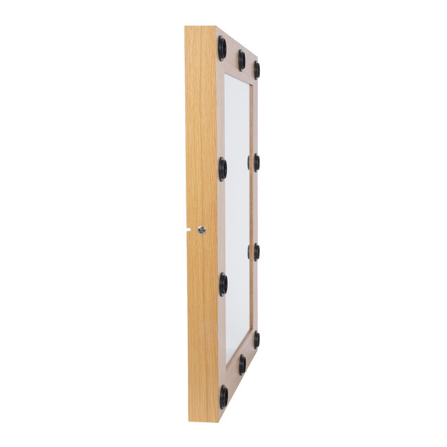 MAKEUP MIRROR-60x90-1 Μοντέρνος Καθρέπτης Μακιγιάζ με Πλαίσιο Φυσικού Ξύλου με Διακόπτη On/Off 10 x E27 AC220-240V - Μ60 x Π7 x Υ90cm - Μπεζ Δρυς - 6