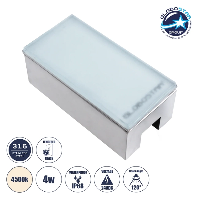 CYBOLITHOS 60950 Χωνευτό Αρχιτεκτονικο Φωτιστικό Σποτ Δαπέδου LED 4W 460lm 120° DC 24V Αδιάβροχο IP68 IK06 Φυσικό Λευκό 4500K Dimmable - Bridgelux SMD Chip - Γαλακτερό Tempered Glass & Ανοξείδωτο Ατσάλι SS316 - Μ20 x Π10x Υ8cm / Q20 x 10cm - 3 Χρόνια Εγγύηση CYBOLITHOS 60950 Χωνευτό Αρχιτεκτονικο Φωτιστικό Σποτ Δαπέδου LED 4W 460lm 120° DC 24V Αδιάβροχο IP68 IK06 Φυσικό Λευκό 4500K Dimmable - Bridgelux SMD Chip - Γαλακτερό Tempered Glass & Ανοξείδωτο Ατσάλι SS316 - Μ20 x Π10x Υ8cm / Q20 x 10cm - 3 Χρόνια Εγγύηση