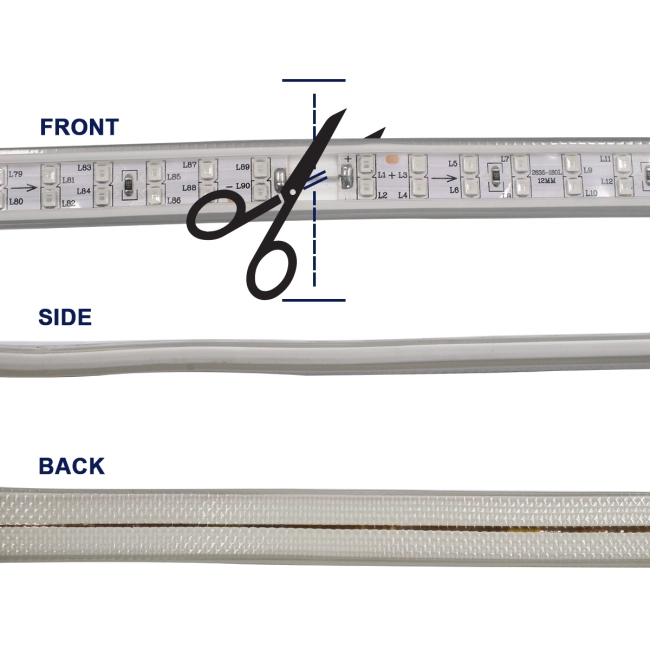 70514 Wide Ταινία Διπλής Σειράς Epistar LED SMD 2835 1m 24W/m 180LED/m 3144lm/m 120° DC 230V Αδιάβροχη IP68 Κόκκινο Dimmable - 5