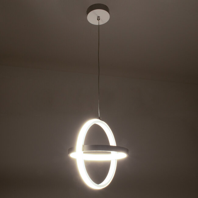 ALICE 61056 Κρεμαστό Φωτιστικό Οροφής Design LED CCT 20W 2400lm 300° AC 220-240V - Εναλλαγή Φωτισμού μέσω Διακόπτη On/Off All In One Ψυχρό 6000k+Φυσικό 4500k+Θερμό 2700k Μ25 x Π22 x Υ25cm - Λευκό - 9