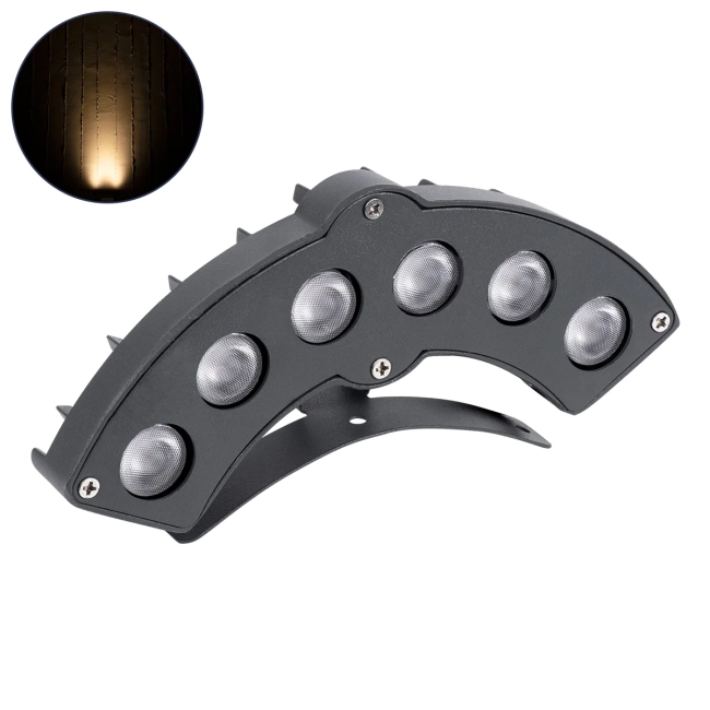  TREEGINA 90679 Κυρτή Μπάρα Φωτισμού Wall Washer για Φυτά - Δέντρα LED 6W 660lm 30° DC 24V Αδιάβροχο IP65 Θερμό Λευκό 2700K Dimmable - Bridgelux SMD Chip - Γκρι Ανθρακί - Μ18 x Π3.5 x Υ7cm - 3 Χρόνια Εγγύηση - 2