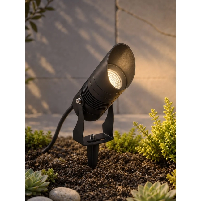  GARDO GLB-103-0025 Φωτιστικό Σποτ για Φυτά - Δέντρα με Βάση Κήπου / Καρφωτό LED 10W 900lm 24° DC 24V Αδιάβροχο IP65 Θερμό Λευκό 2700K - Sanan SMD Chip - Μαύρο Ματ - Μ5 x Π5 x Υ18cm - 3 Χρόνια Εγγύηση