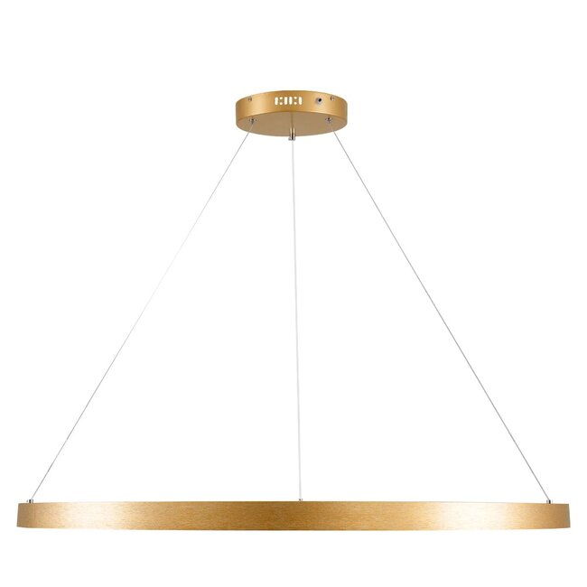 kelvo® NEMESIS KLV-101-0216 Κρεμαστό Φωτιστικό Οροφής LED 75W 7500lm 180° AC 220-240V IP20 Ρυθμιζόμενο Λευκό CCT με Χειριστήριο από 2700K έως 6000K Dimmable - Lumileds SMD Chip - Χρυσό Πλατίνα - Μ100 x Π100 x Υ4cm - 3 Χρόνια Εγγύηση - 4