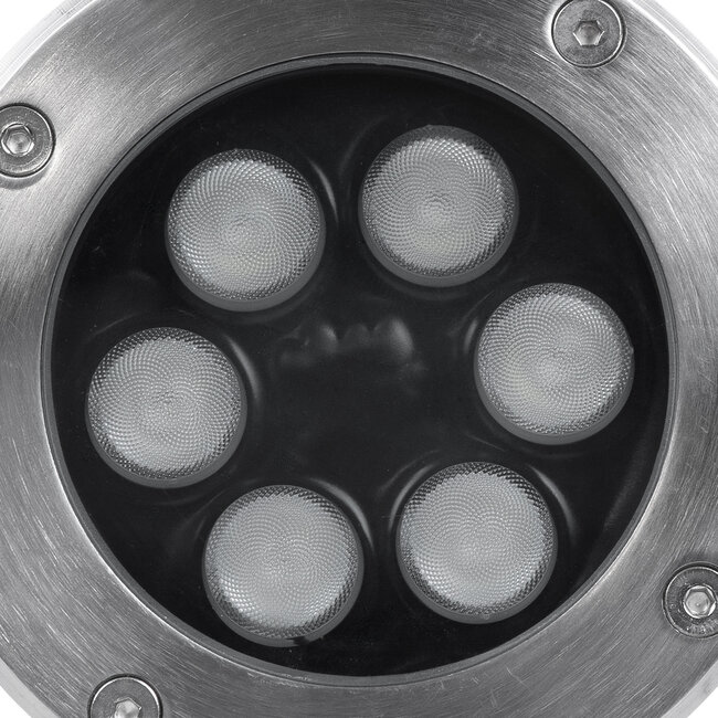 UNDERGROUND-TINA 90666 Χωνευτό Φωτιστικό Σποτ Δαπέδου LED 9W 945lm 30° DC 24V Αδιάβροχο IP65 Φ12 x Υ9cm Πολύχρωμο RGBW DMX512 - Ανοξείδωτο Ατσάλι - 3 Years Warranty - 7