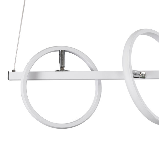 CIRCOLARE 61320 Κρεμαστό Φωτιστικό Οροφής Design LED CCT 75W 8400lm 360° AC 220-240V - Εναλλαγή Φωτισμού μέσω Τηλεχειριστηρίου All In One Ψυχρό 6000k+Φυσικό 4500k+Θερμό 2700k Dimmable Μ120 x Π25 x Υ25cm - Λευκό - 6