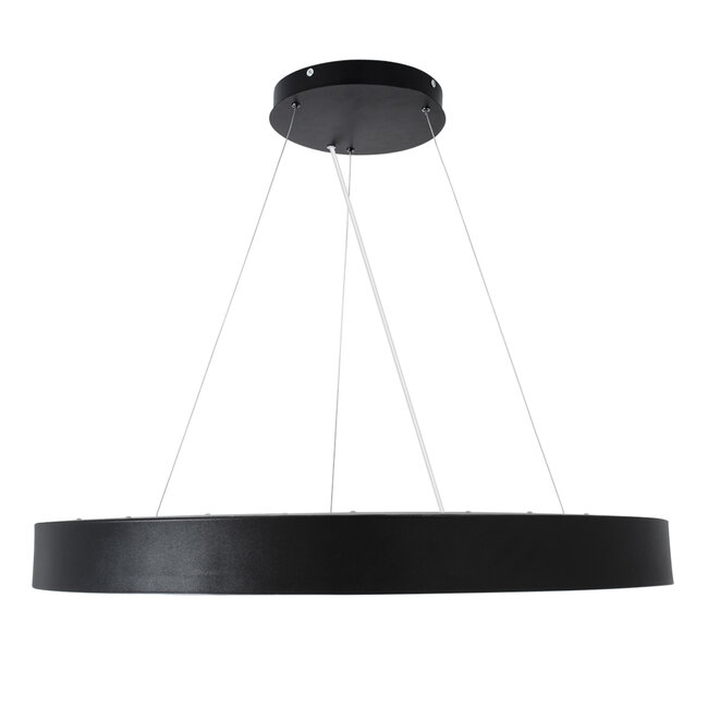 BURTON 61204-S Πλαφονιέρα Οροφής LED CCT 100W 11020lm 120° AC 220-240V - Εναλλαγή Φωτισμού μέσω Τηλεχειριστηρίου All In One Ψυχρό 6000k+Φυσικό 4500k+Θερμό 2700k Dimmable Φ80cm - Μαύρο - 3 Years Warranty - 8