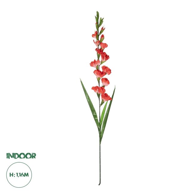 Artificial Garden RED GLADIOLUS FLOWER BRANCH 21396 Τεχνητό Διακοσμητικό Κλαδί Γλαδιόλα Y116cm