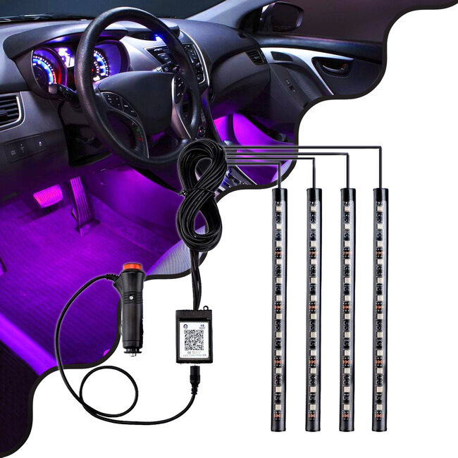 81842 Car Underglow LED Tube Kit Smart Bluetooth - Κρυφός Φωτισμός Αυτοκινήτου DC 12V 20W με Smart Bluetooth Controller & Εφαρμογή APP Αδιάβροχο IP68 Πολύχρωμο RGB - 2