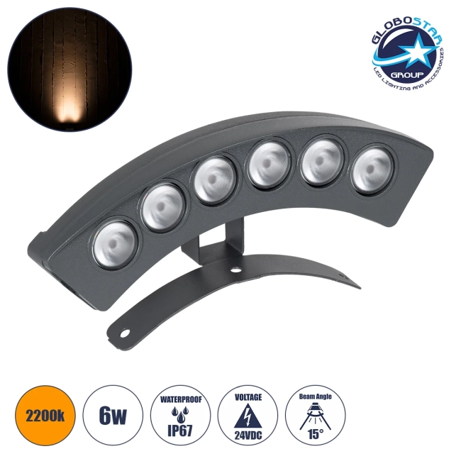 TREEPLANTE 90455 Κυρτή Μπάρα Φωτισμού Wall Washer για Φυτά - Δέντρα LED 6W 630lm 15° DC 24V Αδιάβροχο IP67 Ultra Θερμό Λευκό 2200K Dimmable - Bridgelux SMD Chip - Γκρι Ανθρακί - Μ17.5 x Π4.5 x Υ8cm - 3 Χρόνια Εγγύηση TREEPLANTE 90455 Κυρτή Μπάρα Φωτισμού Wall Washer για Φυτά - Δέντρα LED 6W 630lm 15° DC 24V Αδιάβροχο IP67 Ultra Θερμό Λευκό 2200K Dimmable - Bridgelux SMD Chip - Γκρι Ανθρακί - Μ17.5 x Π4.5 x Υ8cm - 3 Χρόνια Εγγύηση