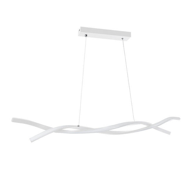 MORALES 61276 Κρεμαστό Φωτιστικό Οροφής Design LED CCT 54W 6048lm 200° AC 220-240V - Εναλλαγή Φωτισμού μέσω Τηλεχειριστηρίου All In One Ψυχρό 6000k+Φυσικό 4500k+Θερμό 2700k Dimmable Μ90 x Π14 x Υ14cm - Λευκό - 3 Years Warranty - 2