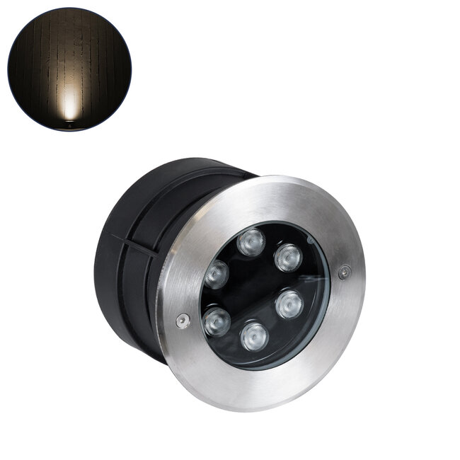 UNDERWATER-JULIA 90565 Υποβρύχιο Χωνευτό Φωτιστικό Σποτ Ειδικό για Σιντριβάνια LED 6W 540lm 15° DC 24V Αδιάβροχο IP68 Φ17 x Υ10.2cm Θερμό Λευκό 2700K - Ανοξείδωτο Ατσάλι - 3 Years Warranty