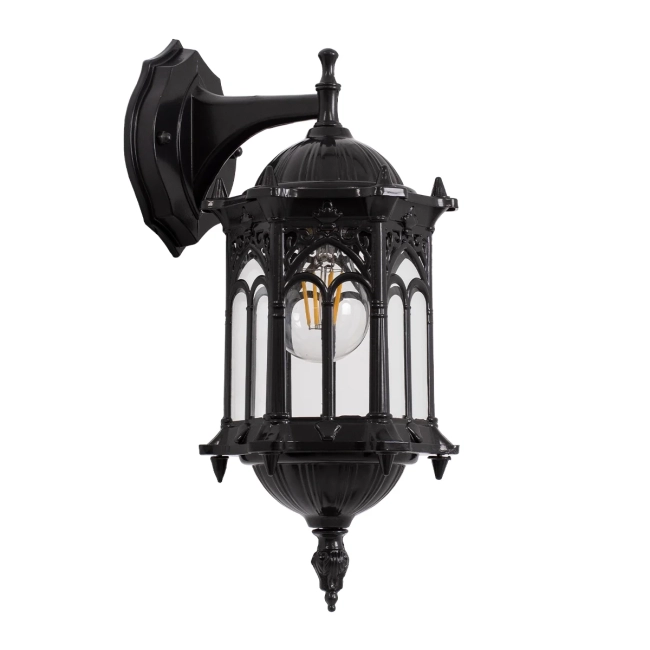 DARCY 00657 Vintage Φωτιστικό Τοίχου - Απλίκα με Ντουί 1 x E27 AC 220-240V IP20 - Μαύρο - Μ15.5 x Π15.5 x Υ34.5cm