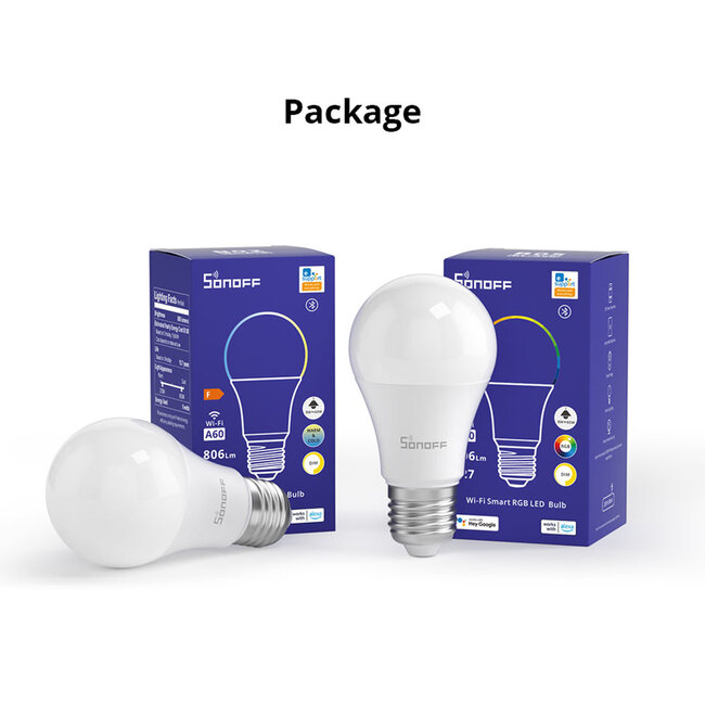 80071 SONOFF B02-BL-A60 - LED BULB E27 A60 806lm 9W WiFi+Bluetooth CW (Cool White + Warm white) Dimming Smart Bulb 2700K-6500K - 18