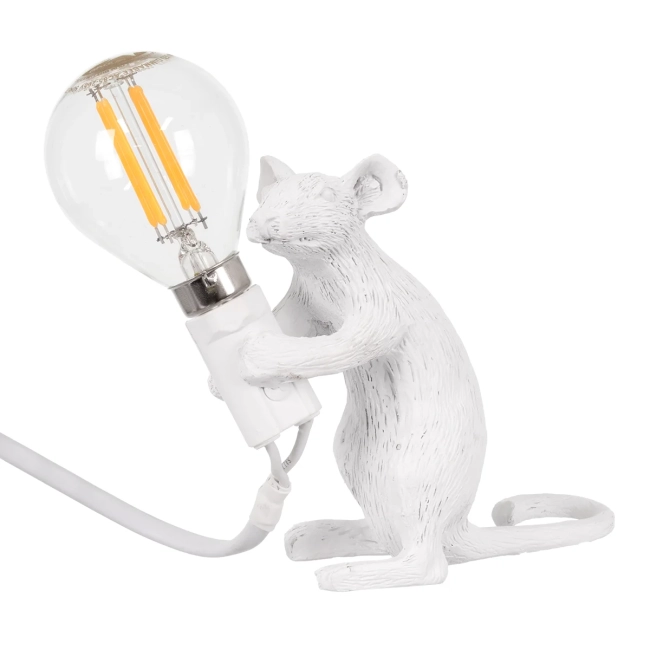 MOUSE 00679 Vintage Επιτραπέζιο Φωτιστικό Πορτατίφ με Ντουί 1 x E12 AC 220-240V IP20 - Λευκό - Μ12 x Π4 x Υ10cm MOUSE 00679 Vintage Επιτραπέζιο Φωτιστικό Πορτατίφ με Ντουί 1 x E12 AC 220-240V IP20 - Λευκό - Μ12 x Π4 x Υ10cm
