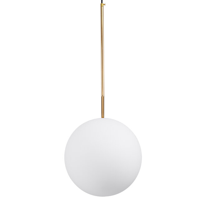 MONROE 00956 Μοντέρνο Κρεμαστό Φωτιστικό Οροφής Μονόφωτο Χρυσό - Λευκό Μεταλλικό Μπάλα Φ30 x Υ75cm - 8
