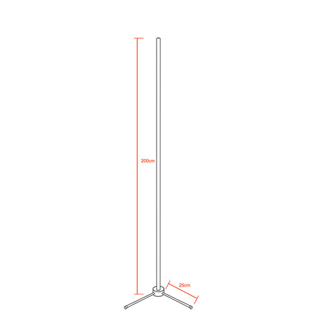 Μοντέρνο Minimal Επιδαπέδιο Μαύρο Φωτιστικό 200cm LED 32 Watt με Ασύρματο Χειριστήριο RF & Dimmer Πράσινο  ALIEN Design GLOBO-200-5