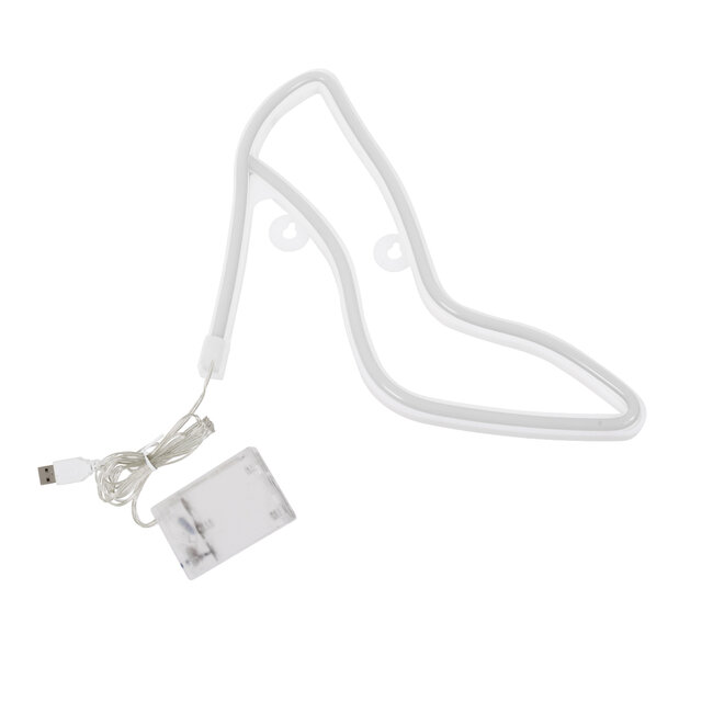 78577 Φωτιστικό Ταμπέλα Φωτεινή Επιγραφή NEON LED Σήμανσης WOMEN SHOES 5W με Καλώδιο Τροφοδοσίας USB - Μπαταρίας 3xAAA (Δεν Περιλαμβάνονται) - Ροζ - 4