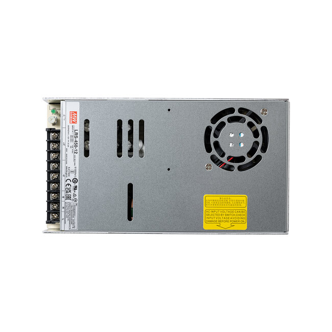 LRS-450-12 90786 MEANWELL Ρυθμιζόμενο Μεταλλικό Τροφοδοτικό PELV για Προϊόντα LED 450W 37.5A - AC 220-240V σε DC 12V - Ρυθμιζόμενο από 10.2VDC έως 13.8VDC - IP20 Μ22.5 x Π12.4 x Υ3.5cm - 3 Years Warranty - 6