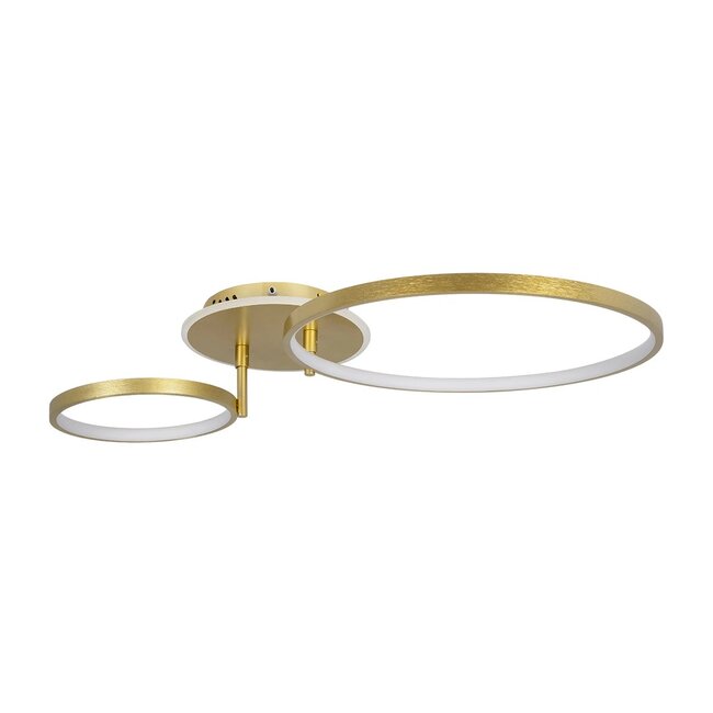 NEMESIS 61107 Μοντέρνο Φωτιστικό Οροφής LED 67W 7573lm 360° AC 220-240V IP20 Ρυθμιζόμενο Λευκό CCT με Χειριστήριο από 2700K έως 6000K Dimmable - Lumileds SMD Chip - Χρυσό Βούρτσας - Μ84 x Π45 x Υ13cm - 3 Χρόνια Εγγύηση - 4