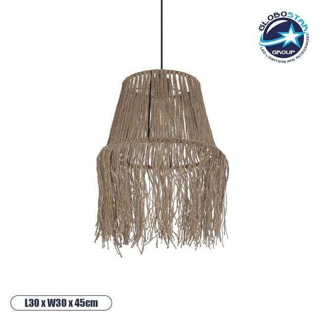 ROKA 205-0075 Boho Κρεμαστό Φωτιστικό Οροφής με Ντουί 1 x E27 AC 220-240V IP20 - Μπεζ - M30 x Π30 x Υ45cm ROKA 205-0075 Boho Κρεμαστό Φωτιστικό Οροφής με Ντουί 1 x E27 AC 220-240V IP20 - Μπεζ - M30 x Π30 x Υ45cm